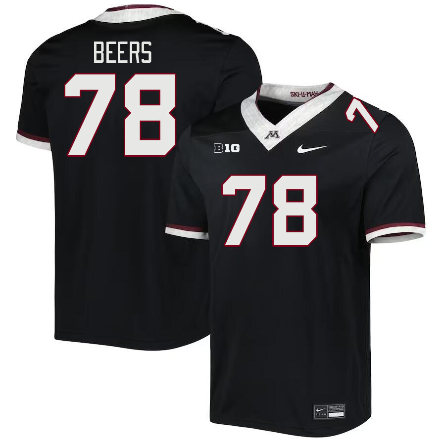 Men #78 Ashton Beers Minnesota Golden Gophers College Football Jerseys Stitched-Black